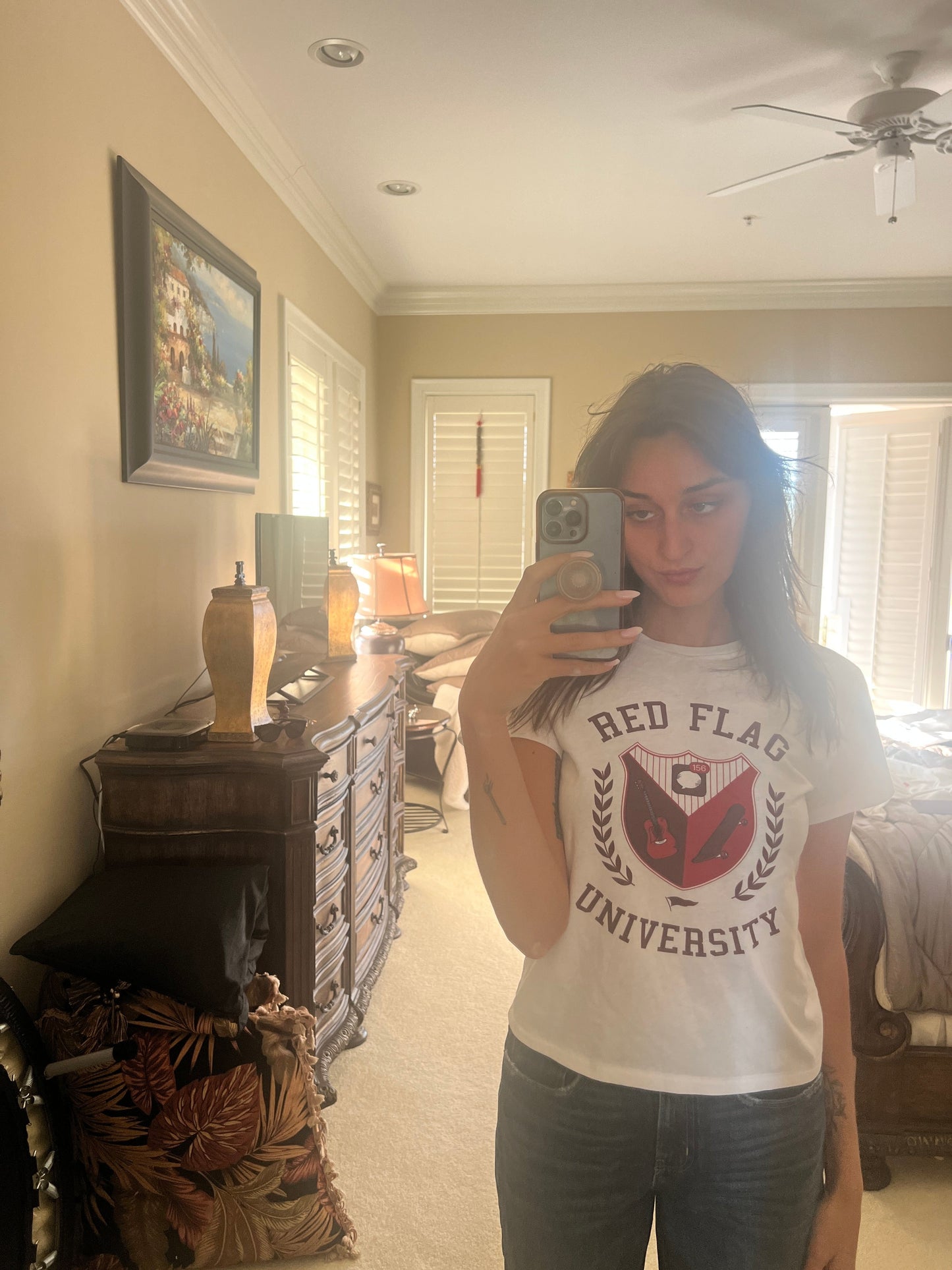 Red Flag University Baby Tee